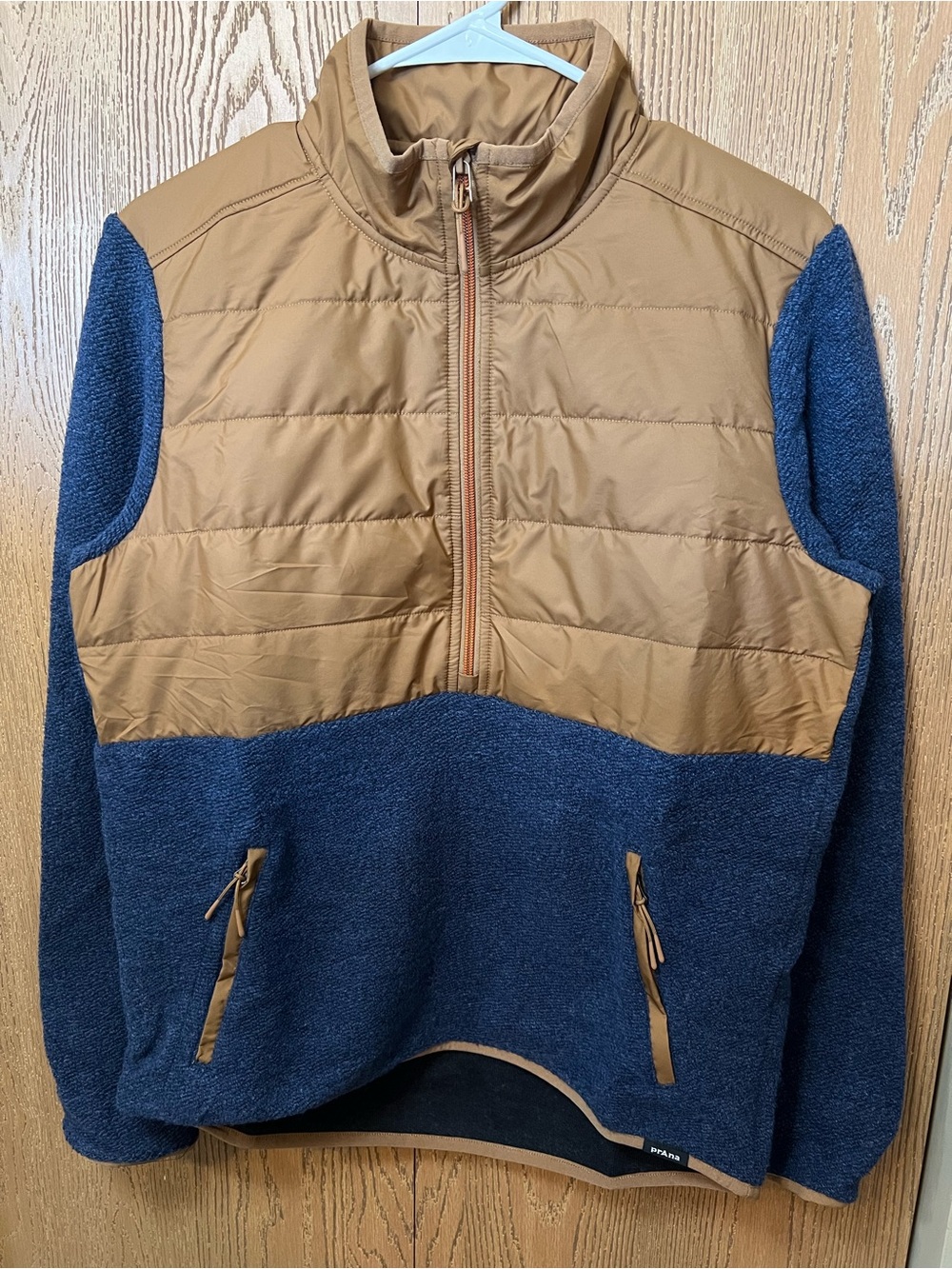 prAna Men's Small IncrediWool 1/2 Zip Stormy Night Heather Quilted Pullover NWT